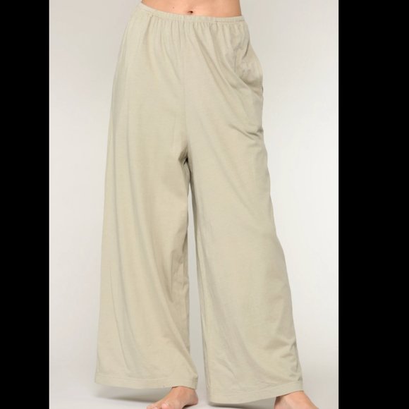NWT Filsofia 30's Cotton Wide Leg Pants in Olive - Picture 2 of 2
